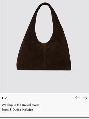 Feners Spain Suede Hobo Shoulder Half Moon Bag in Dark Brown